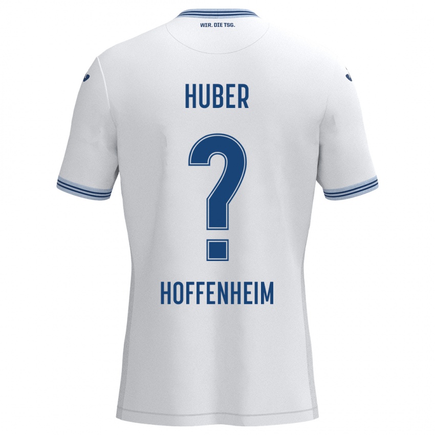 Børn Benedikt Huber #0 Hvid Blå Udebane Spillertrøjer 2024/25 Trøje T-Shirt