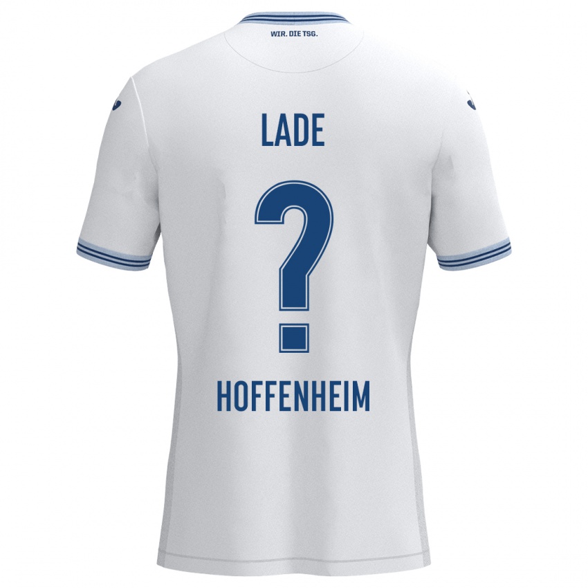 Børn Benjamin Lade #0 Hvid Blå Udebane Spillertrøjer 2024/25 Trøje T-Shirt