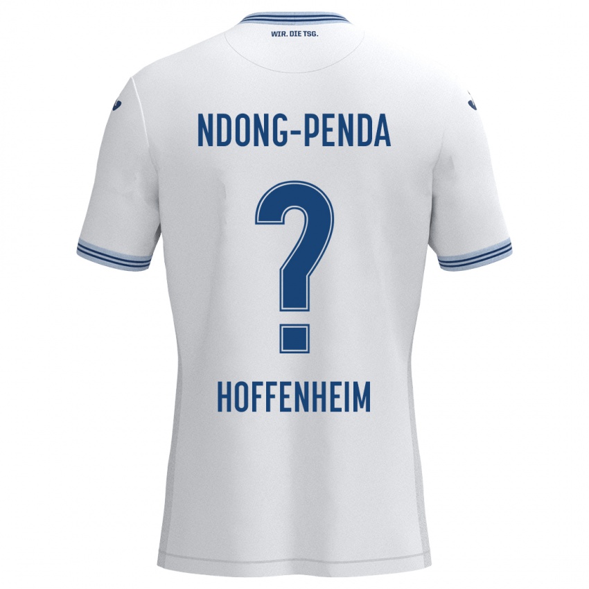 Børn Maxime Ndong-Penda #0 Hvid Blå Udebane Spillertrøjer 2024/25 Trøje T-Shirt