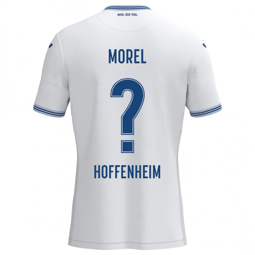 Børn Briek Morel #0 Hvid Blå Udebane Spillertrøjer 2024/25 Trøje T-Shirt