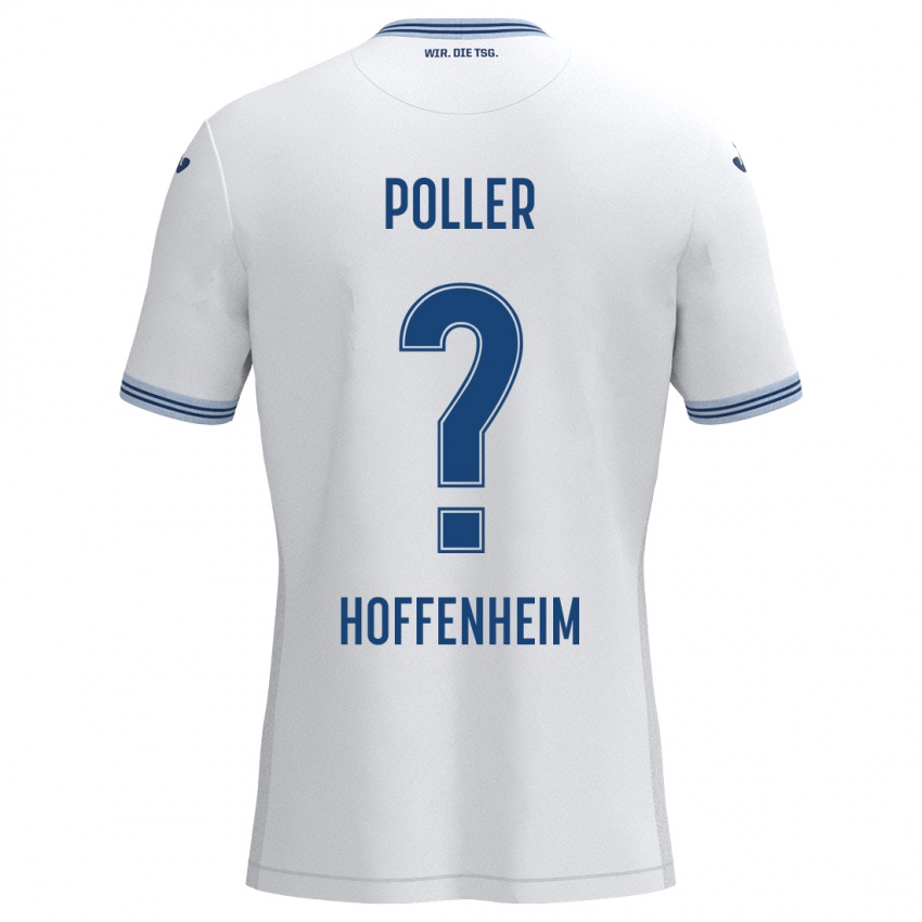 Børn Tiago Poller #0 Hvid Blå Udebane Spillertrøjer 2024/25 Trøje T-Shirt