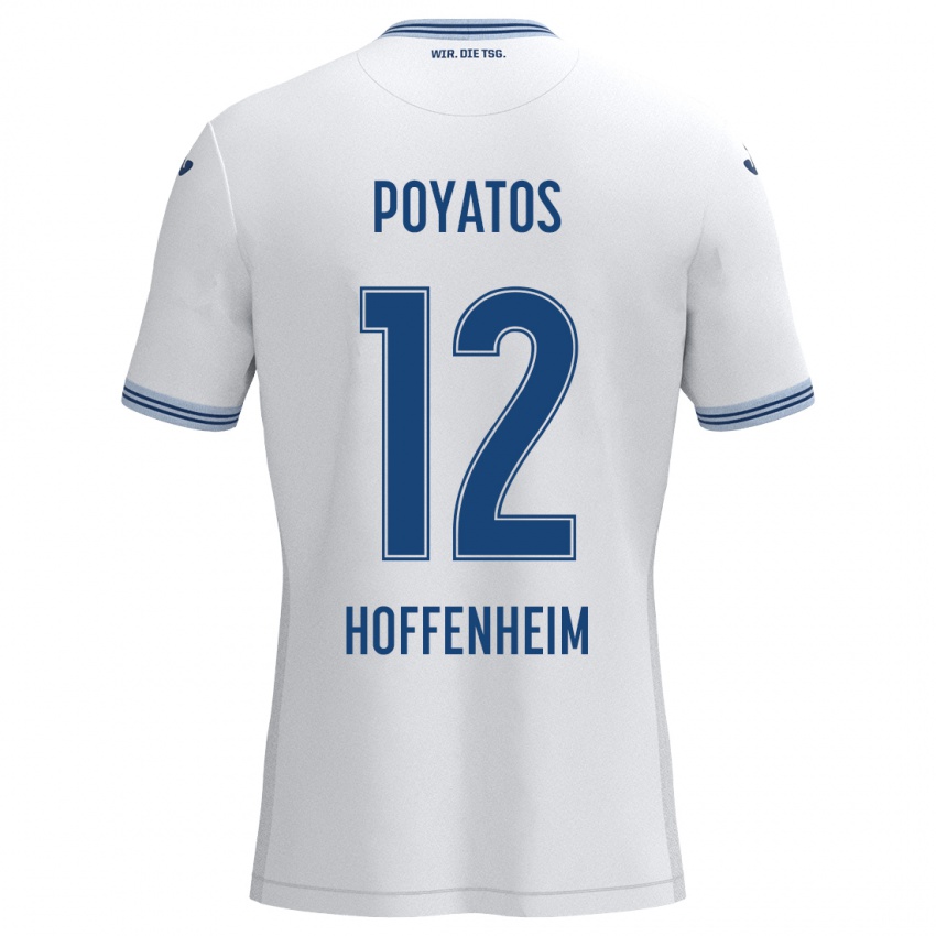 Børn Miguel Poyatos #12 Hvid Blå Udebane Spillertrøjer 2024/25 Trøje T-Shirt