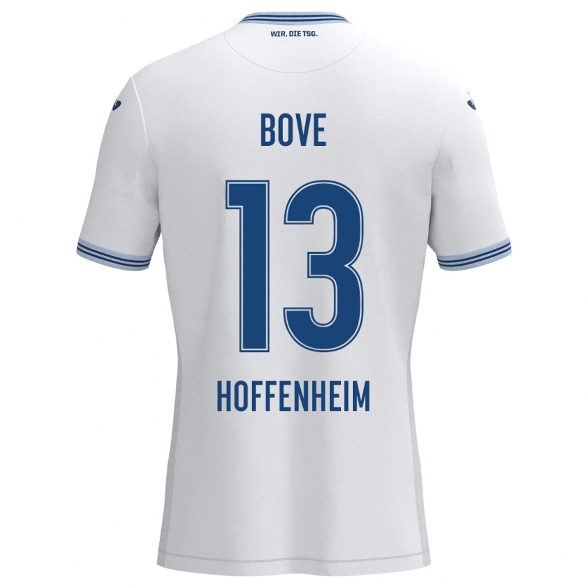 Børn Nevio Bove #13 Hvid Blå Udebane Spillertrøjer 2024/25 Trøje T-Shirt