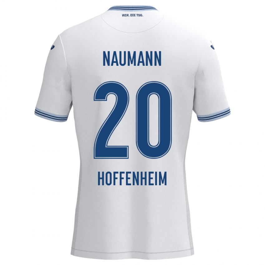 Børn Maxim Naumann #20 Hvid Blå Udebane Spillertrøjer 2024/25 Trøje T-Shirt