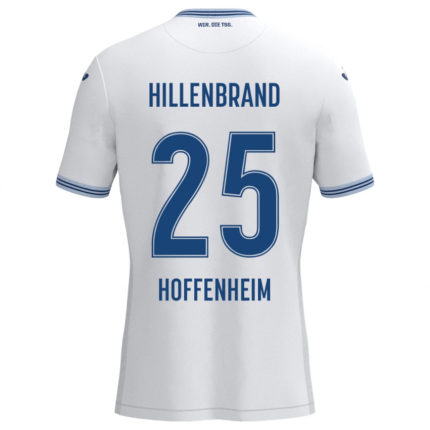 Børn Jack Hillenbrand #25 Hvid Blå Udebane Spillertrøjer 2024/25 Trøje T-Shirt