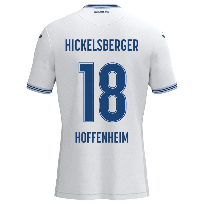 Børn Julia Hickelsberger #18 Hvid Blå Udebane Spillertrøjer 2024/25 Trøje T-Shirt