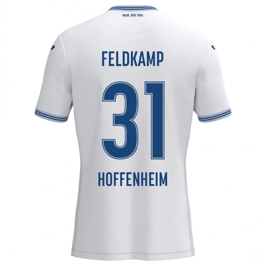 Børn Jana Feldkamp #31 Hvid Blå Udebane Spillertrøjer 2024/25 Trøje T-Shirt