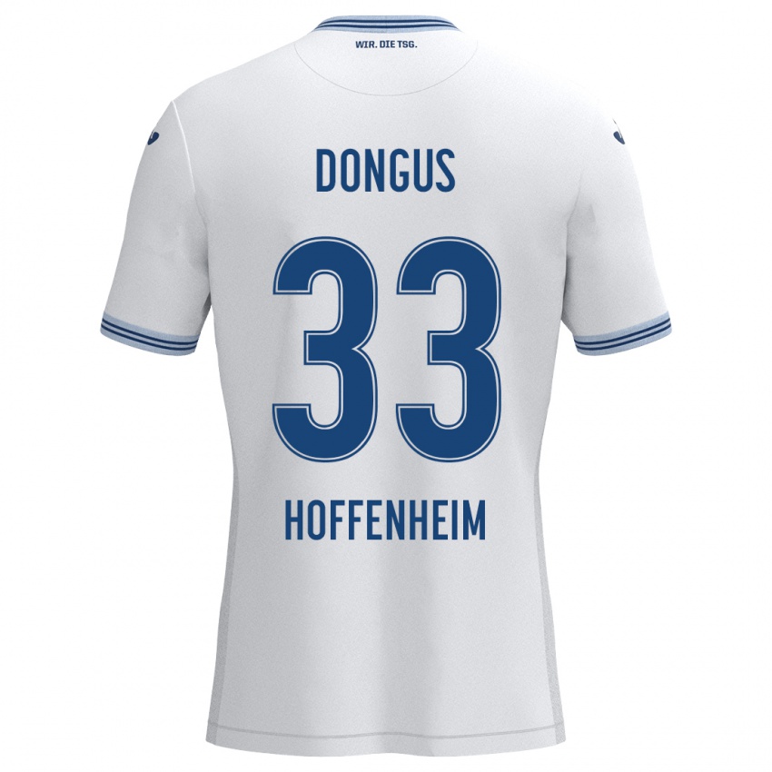 Børn Fabienne Dongus #33 Hvid Blå Udebane Spillertrøjer 2024/25 Trøje T-Shirt