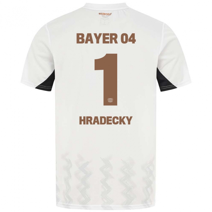 Børn Lukas Hradecky #1 Hvid Sort Udebane Spillertrøjer 2024/25 Trøje T-Shirt