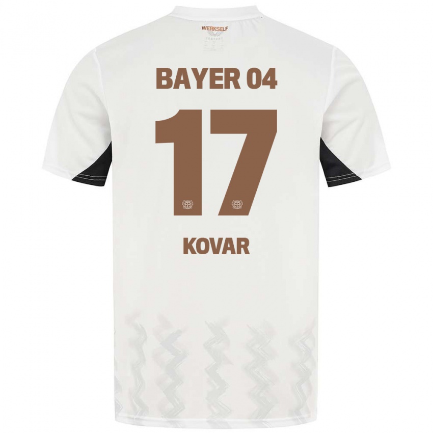 Børn Matej Kovar #17 Hvid Sort Udebane Spillertrøjer 2024/25 Trøje T-Shirt