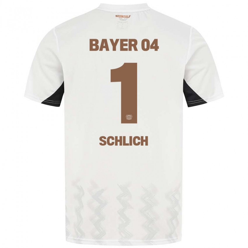 Børn Jesper Schlich #1 Hvid Sort Udebane Spillertrøjer 2024/25 Trøje T-Shirt