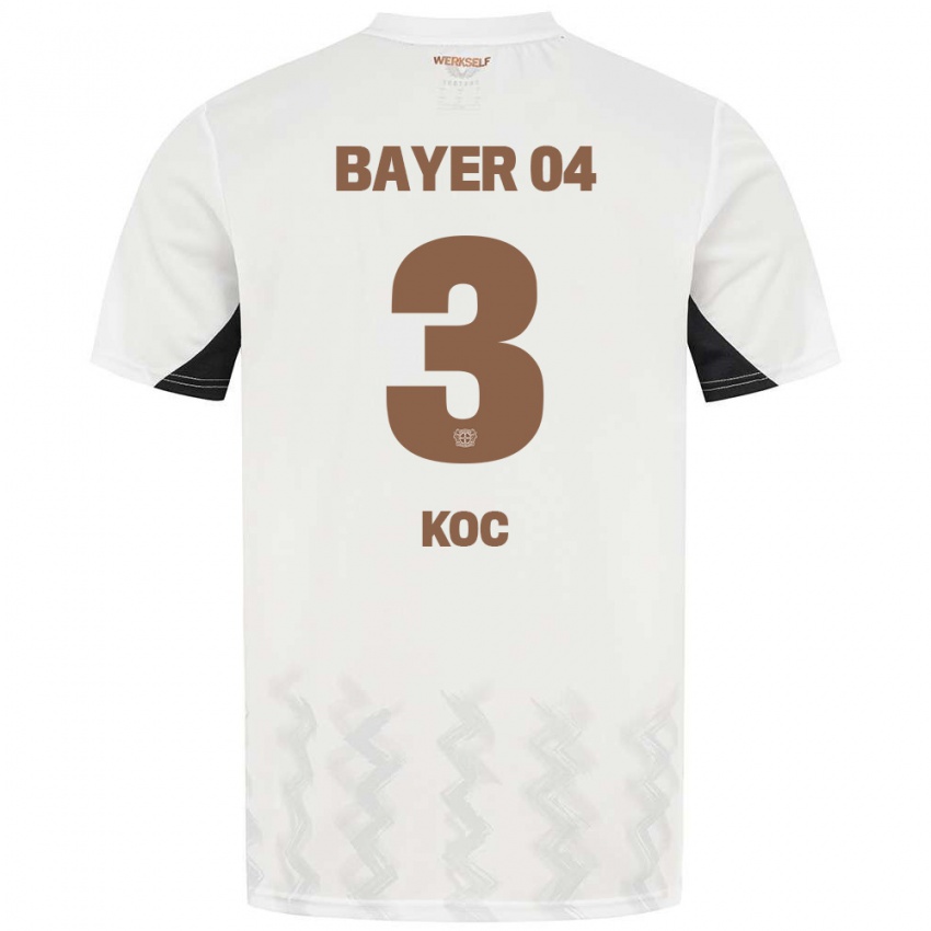 Børn Halil Koc #3 Hvid Sort Udebane Spillertrøjer 2024/25 Trøje T-Shirt