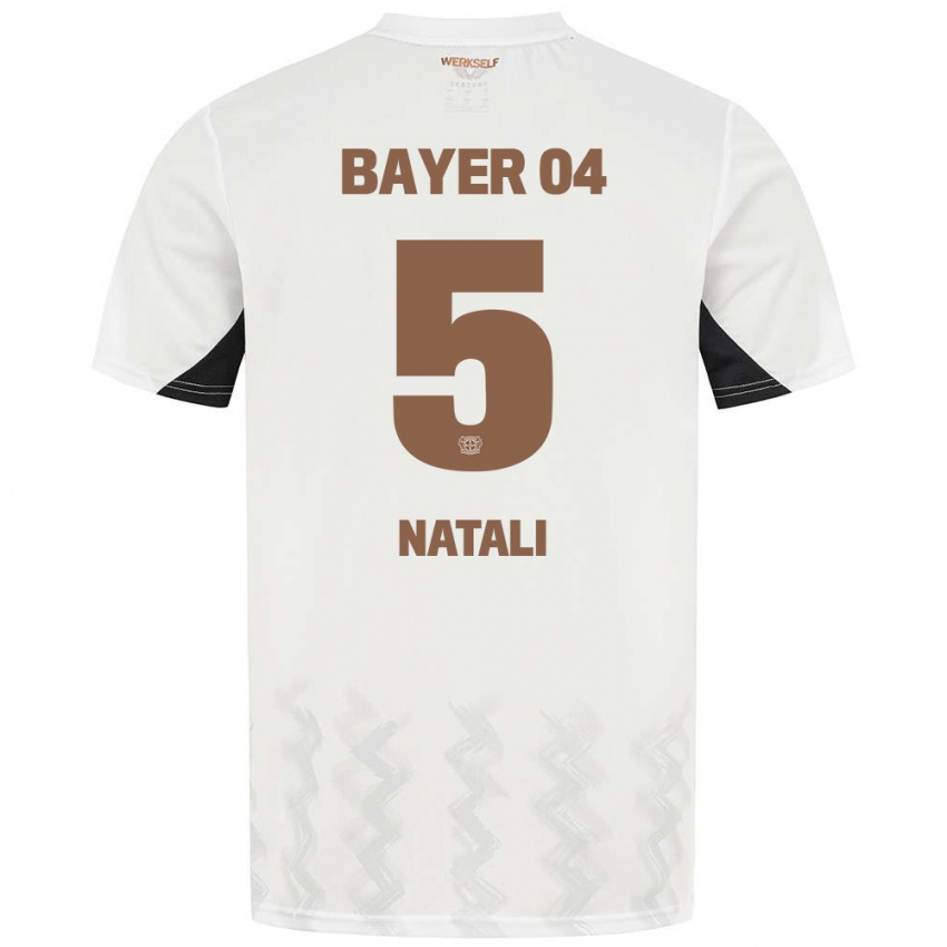 Børn Andrea Natali #5 Hvid Sort Udebane Spillertrøjer 2024/25 Trøje T-Shirt