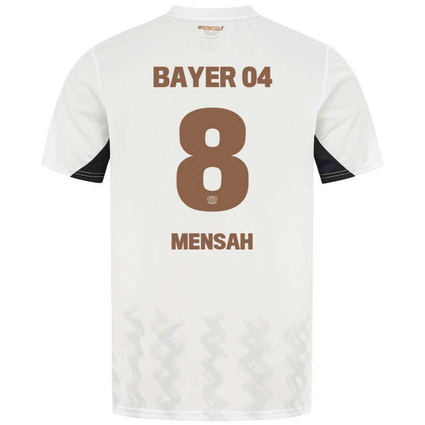 Børn Naba Mensah #8 Hvid Sort Udebane Spillertrøjer 2024/25 Trøje T-Shirt