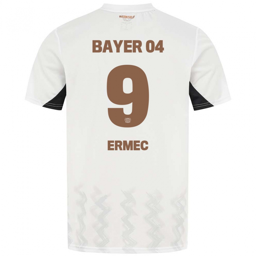 Børn Berkan Ermec #9 Hvid Sort Udebane Spillertrøjer 2024/25 Trøje T-Shirt