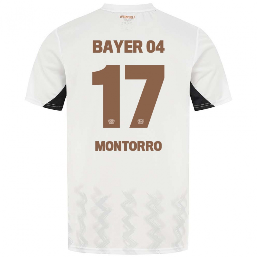 Børn Josuè Montorro #17 Hvid Sort Udebane Spillertrøjer 2024/25 Trøje T-Shirt