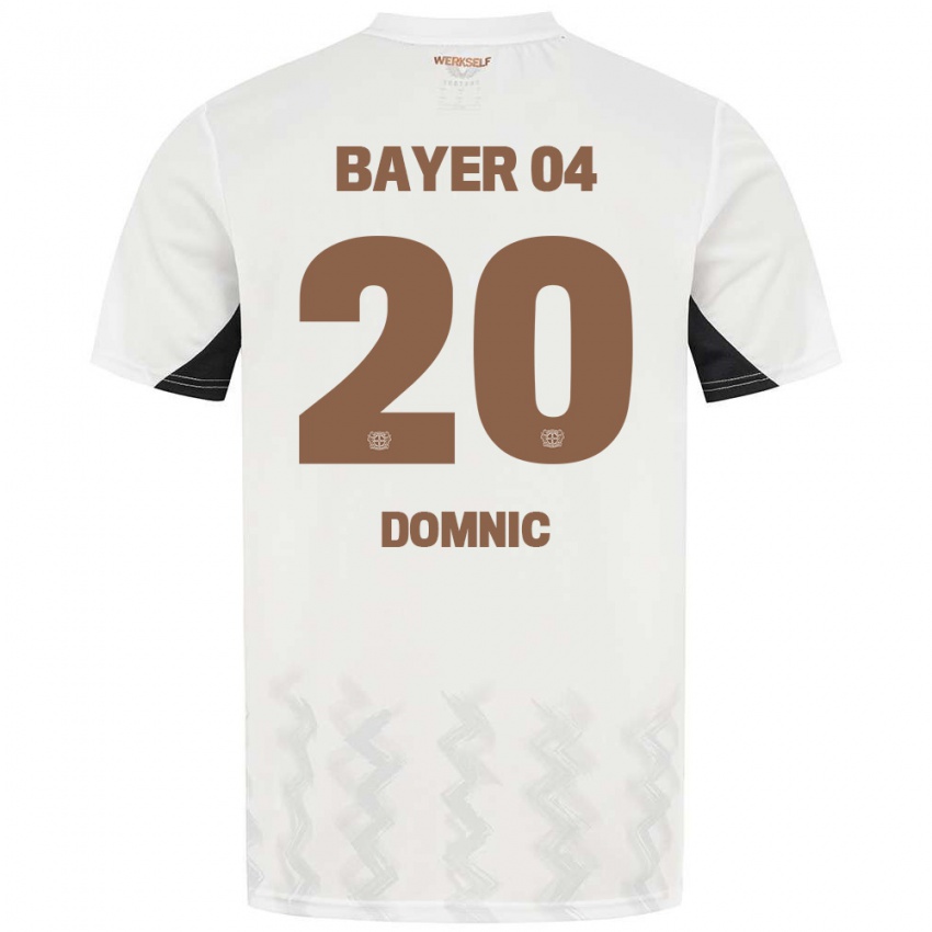 Børn Nebe-Sirak Domnic #20 Hvid Sort Udebane Spillertrøjer 2024/25 Trøje T-Shirt