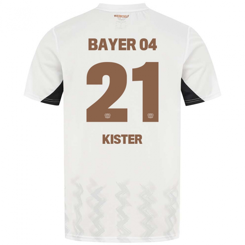 Børn Akim Kister #21 Hvid Sort Udebane Spillertrøjer 2024/25 Trøje T-Shirt