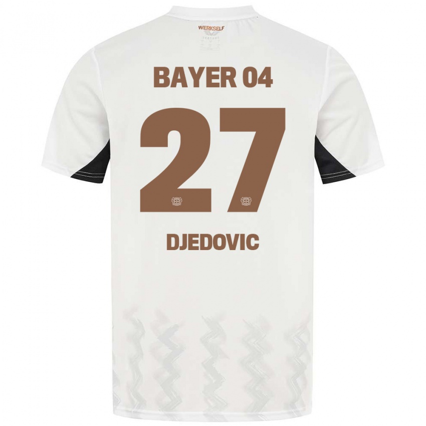 Børn Seldin Djedovic #27 Hvid Sort Udebane Spillertrøjer 2024/25 Trøje T-Shirt