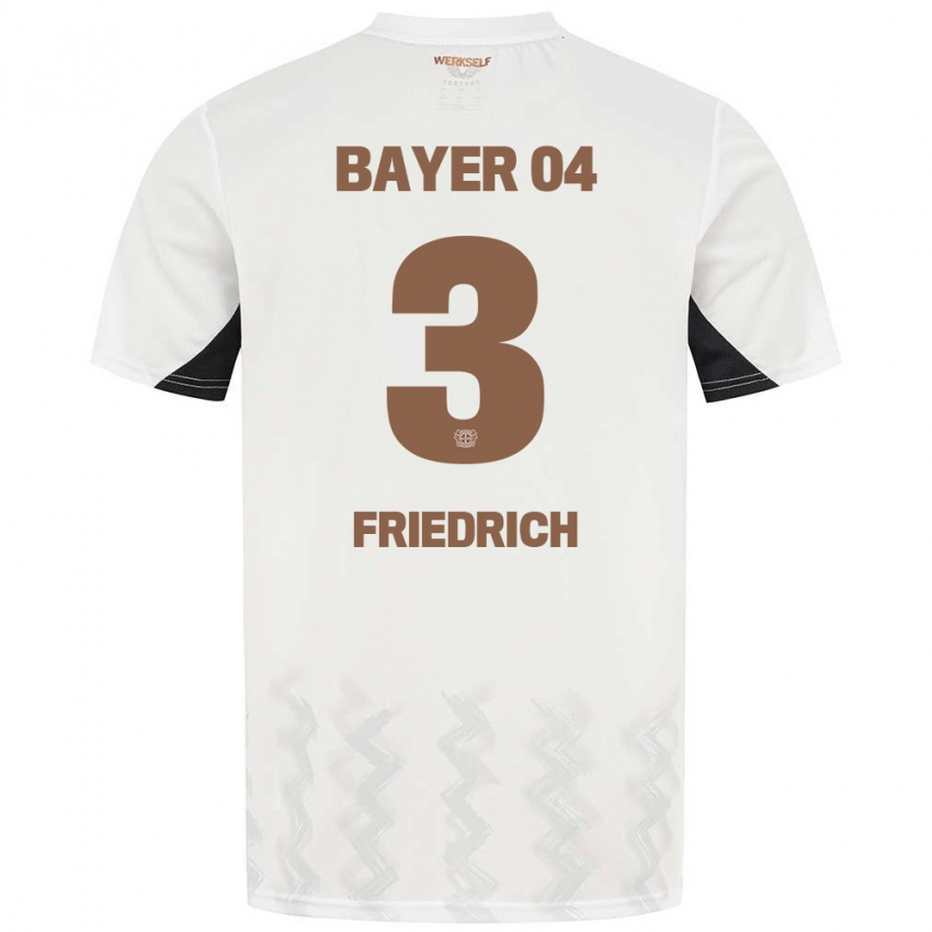 Børn Melissa Friedrich #3 Hvid Sort Udebane Spillertrøjer 2024/25 Trøje T-Shirt