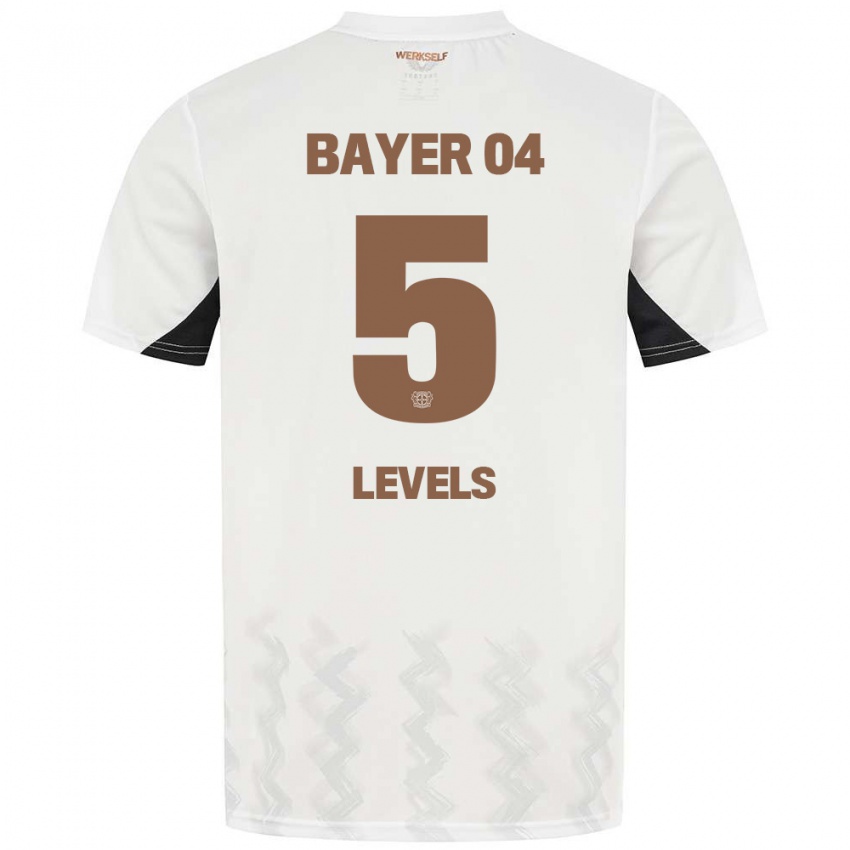 Børn Janou Levels #5 Hvid Sort Udebane Spillertrøjer 2024/25 Trøje T-Shirt