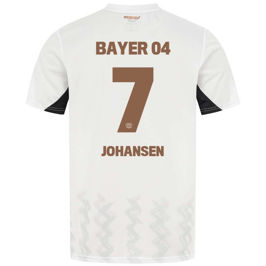 Børn Cecilie Johansen #7 Hvid Sort Udebane Spillertrøjer 2024/25 Trøje T-Shirt