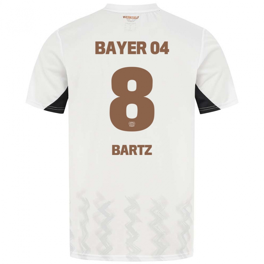 Børn Paulina Bartz #8 Hvid Sort Udebane Spillertrøjer 2024/25 Trøje T-Shirt