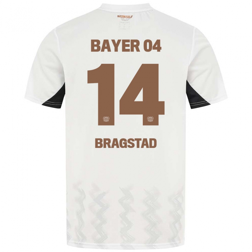 Børn Emilie Bragstad #14 Hvid Sort Udebane Spillertrøjer 2024/25 Trøje T-Shirt