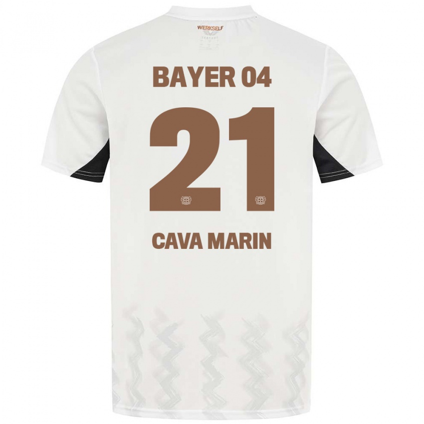 Børn Sofia Cava Marin #21 Hvid Sort Udebane Spillertrøjer 2024/25 Trøje T-Shirt