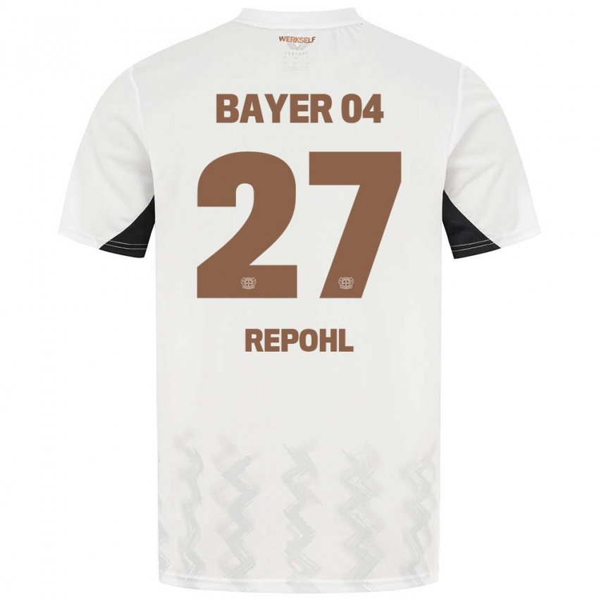 Børn Friederike Repohl #27 Hvid Sort Udebane Spillertrøjer 2024/25 Trøje T-Shirt