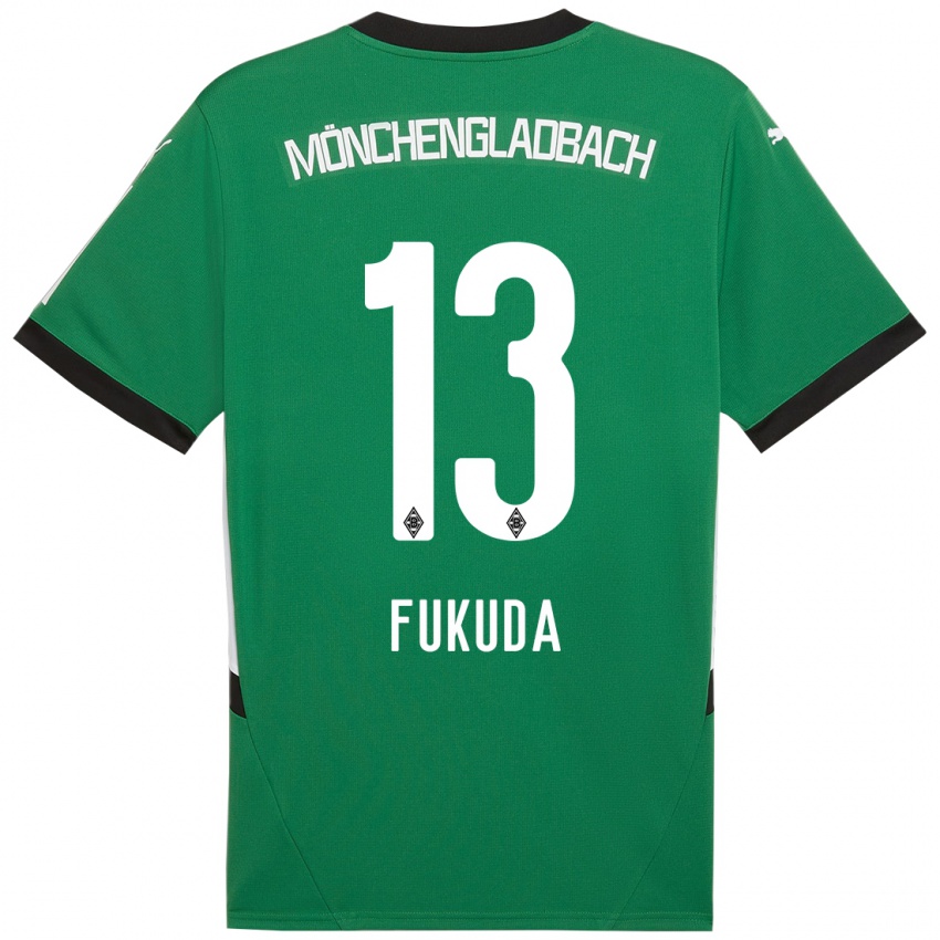 Børn Shio Fukuda #13 Grøn Hvid Udebane Spillertrøjer 2024/25 Trøje T-Shirt