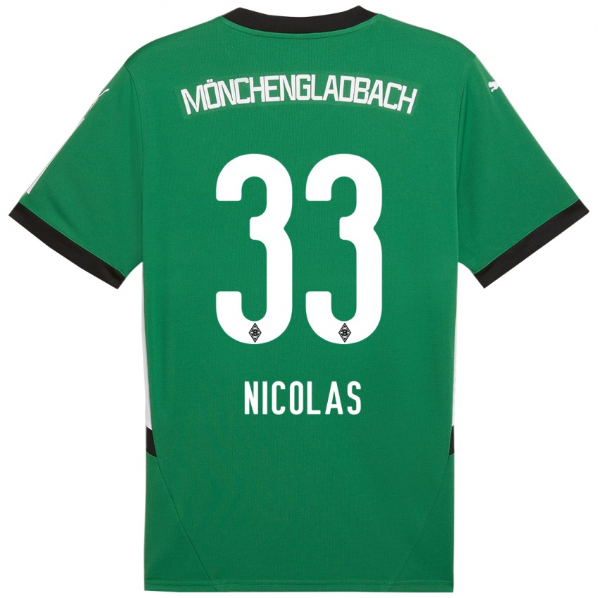 Børn Moritz Nicolas #33 Grøn Hvid Udebane Spillertrøjer 2024/25 Trøje T-Shirt