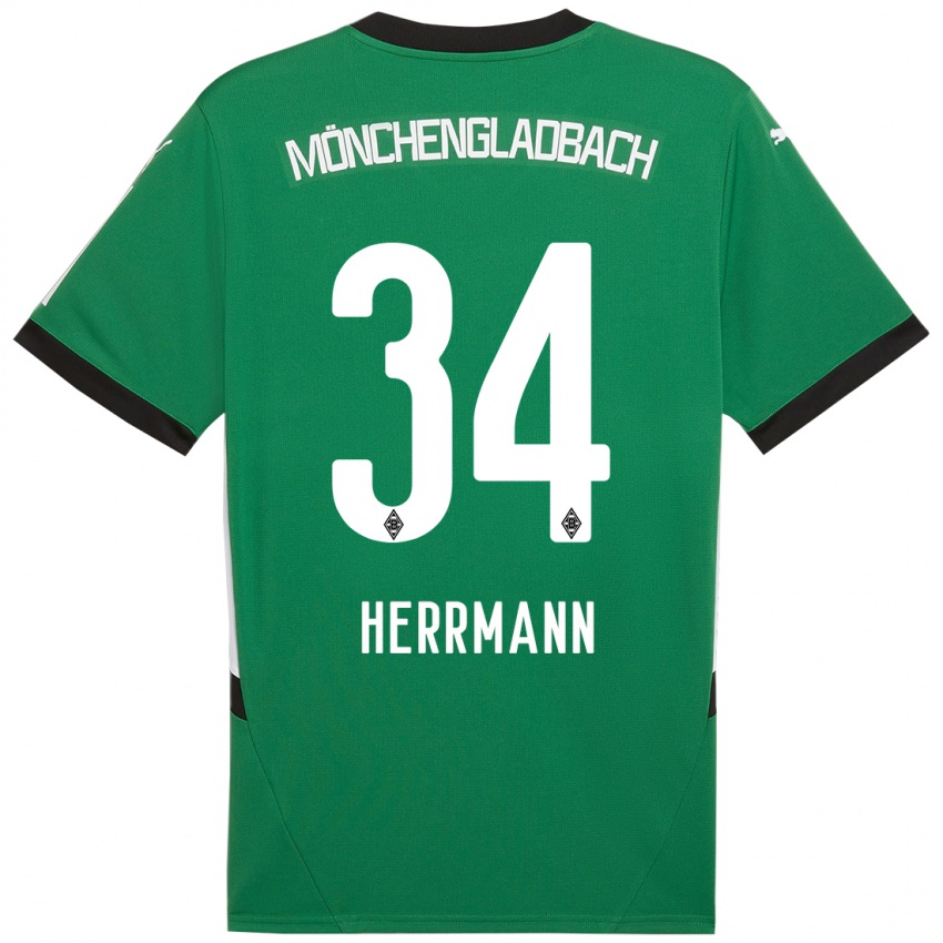 Børn Charles Herrmann #34 Grøn Hvid Udebane Spillertrøjer 2024/25 Trøje T-Shirt