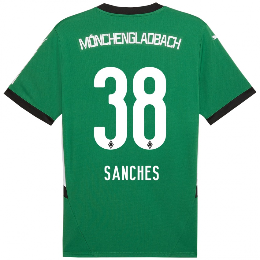 Børn Yvandro Borges Sanches #38 Grøn Hvid Udebane Spillertrøjer 2024/25 Trøje T-Shirt