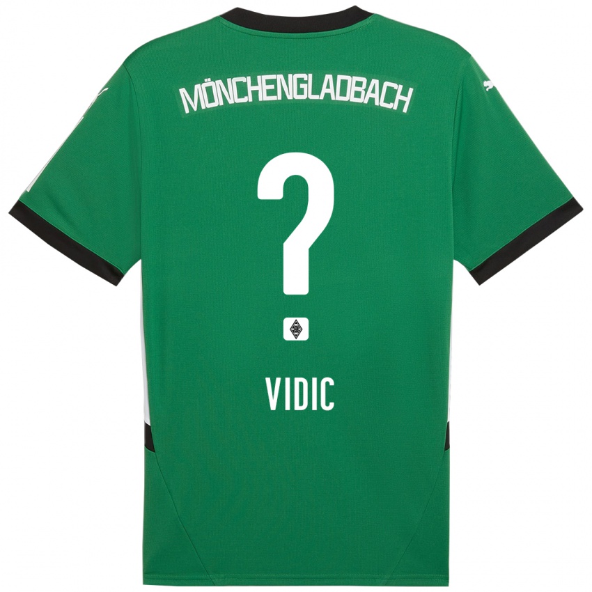 Børn Nico Vidic #0 Grøn Hvid Udebane Spillertrøjer 2024/25 Trøje T-Shirt