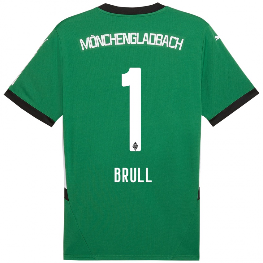 Børn Maximilian Brüll #1 Grøn Hvid Udebane Spillertrøjer 2024/25 Trøje T-Shirt