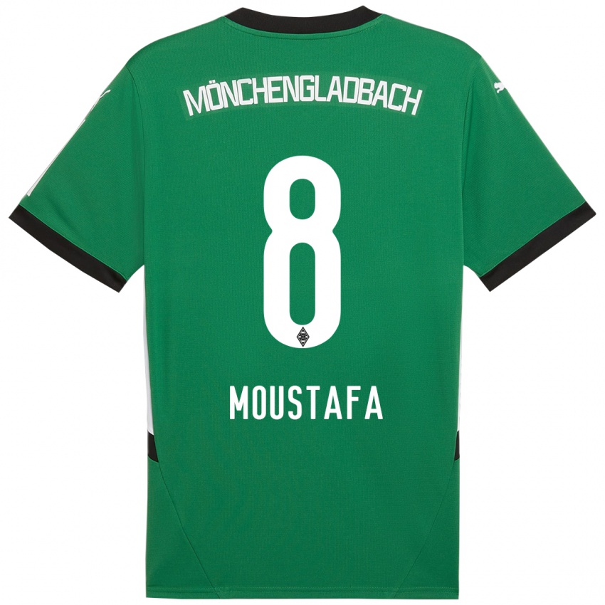 Børn Moustafa Ashraf Moustafa #8 Grøn Hvid Udebane Spillertrøjer 2024/25 Trøje T-Shirt