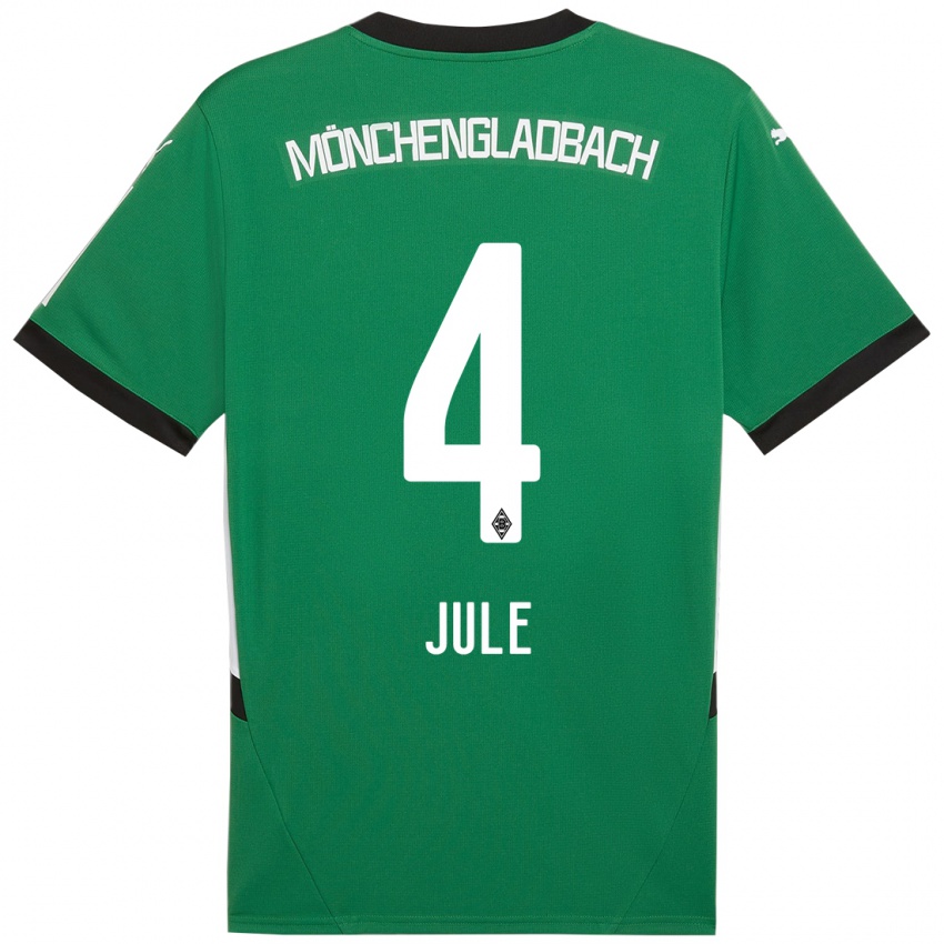 Børn Jule Dallmann #4 Grøn Hvid Udebane Spillertrøjer 2024/25 Trøje T-Shirt