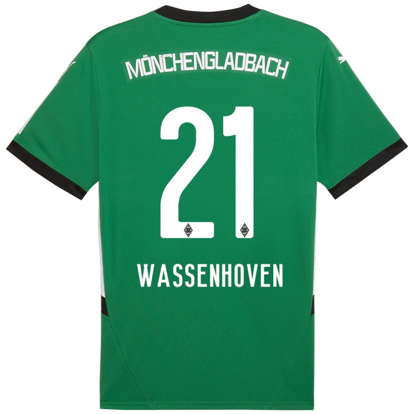 Børn Michelle Wassenhoven #21 Grøn Hvid Udebane Spillertrøjer 2024/25 Trøje T-Shirt