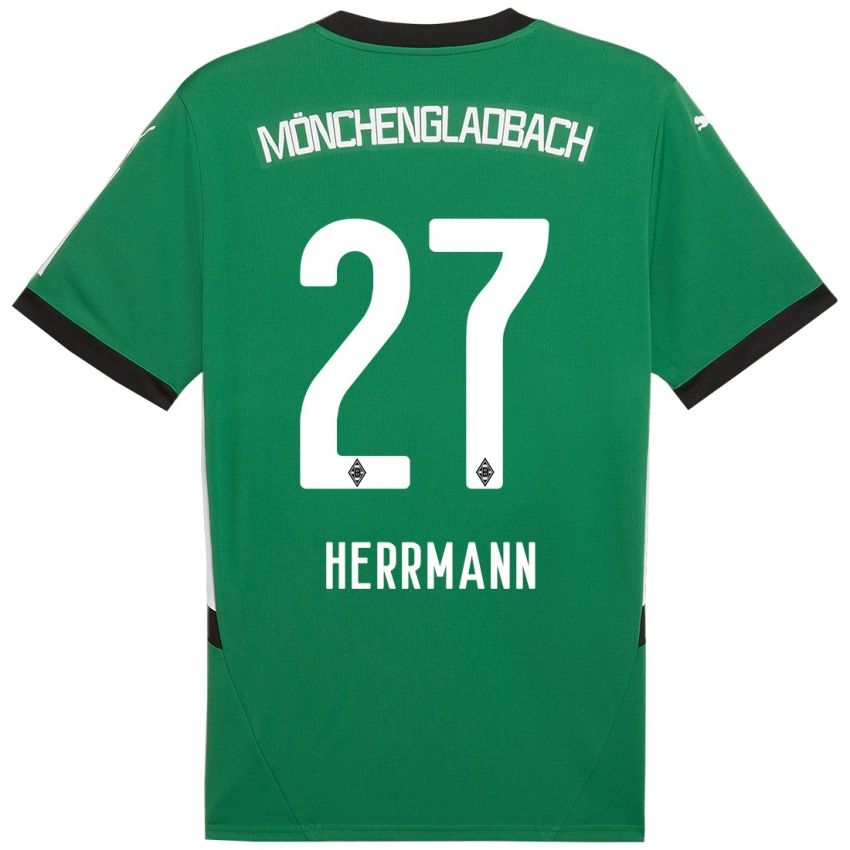 Børn Michelle Herrmann #27 Grøn Hvid Udebane Spillertrøjer 2024/25 Trøje T-Shirt