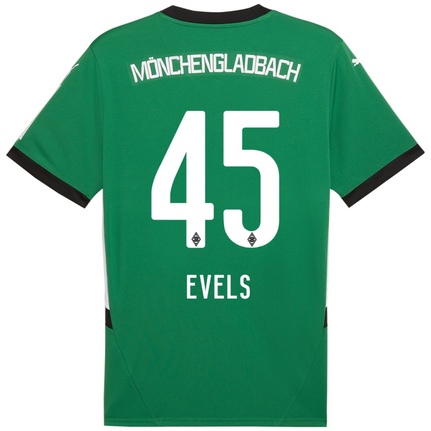 Børn Emily Evels #45 Grøn Hvid Udebane Spillertrøjer 2024/25 Trøje T-Shirt