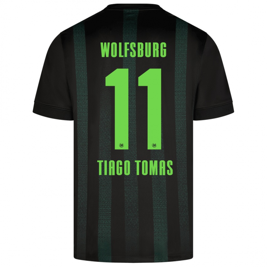 Børn Tiago Tomás #11 Mørkegrøn Udebane Spillertrøjer 2024/25 Trøje T-Shirt