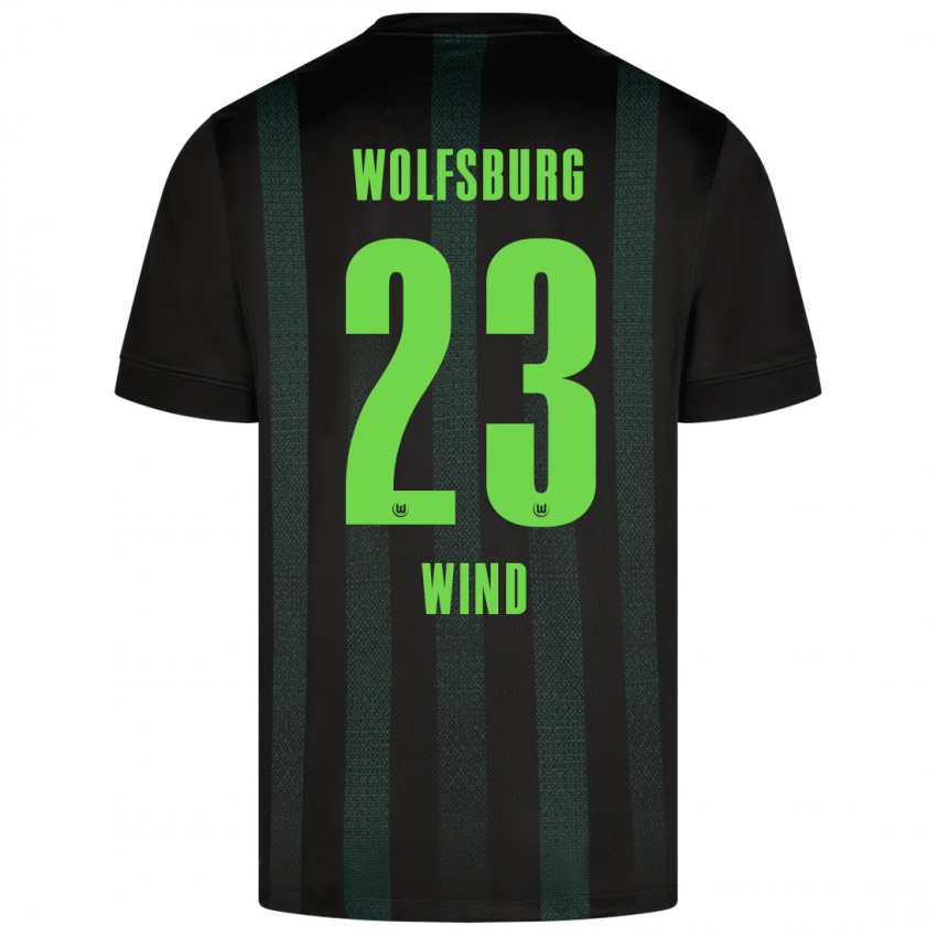 Børn Jonas Wind #23 Mørkegrøn Udebane Spillertrøjer 2024/25 Trøje T-Shirt