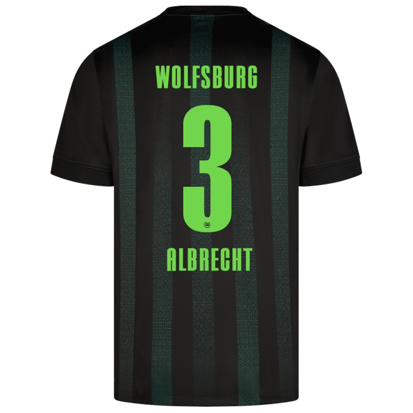 Børn Ben Albrecht #3 Mørkegrøn Udebane Spillertrøjer 2024/25 Trøje T-Shirt