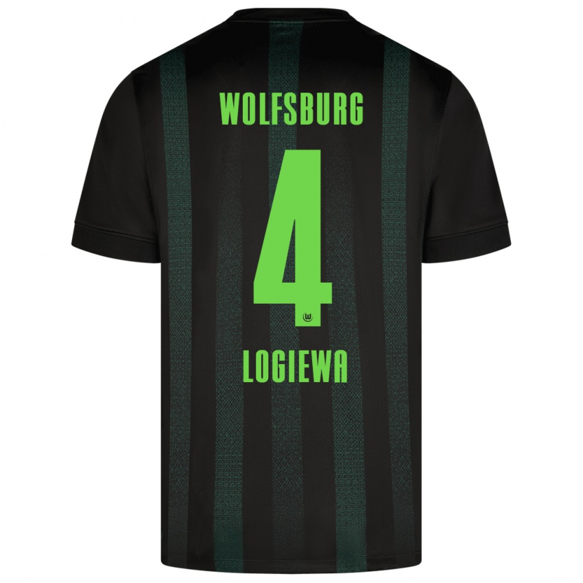 Børn Luca Logiewa #4 Mørkegrøn Udebane Spillertrøjer 2024/25 Trøje T-Shirt