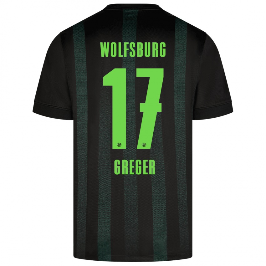 Børn Max Greger #17 Mørkegrøn Udebane Spillertrøjer 2024/25 Trøje T-Shirt