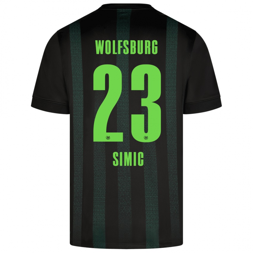 Børn Karlo Simic #23 Mørkegrøn Udebane Spillertrøjer 2024/25 Trøje T-Shirt