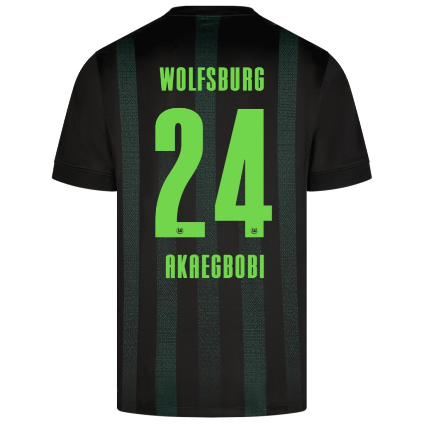 Børn Jonathan Akaegbobi #24 Mørkegrøn Udebane Spillertrøjer 2024/25 Trøje T-Shirt