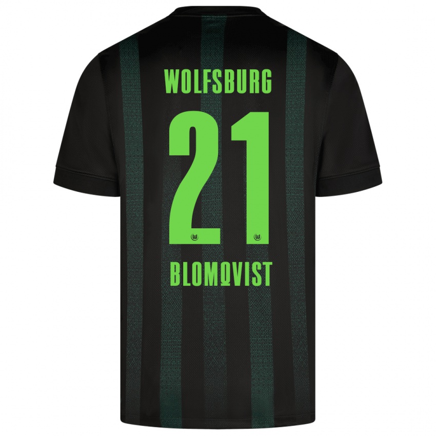 Børn Rebecka Blomqvist #21 Mørkegrøn Udebane Spillertrøjer 2024/25 Trøje T-Shirt