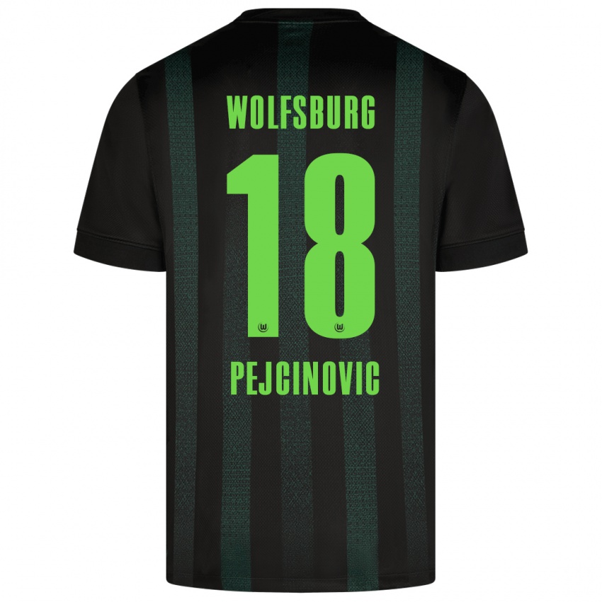 Børn Dzenan Pejcinovic #18 Mørkegrøn Udebane Spillertrøjer 2024/25 Trøje T-Shirt